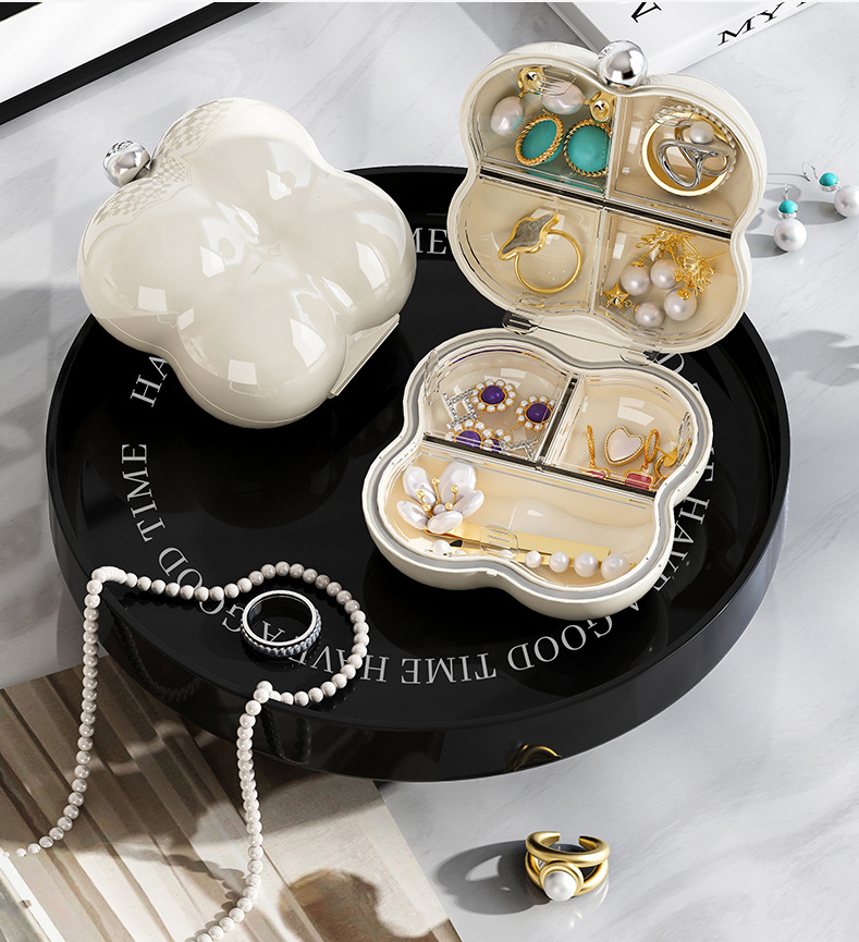 Cream Style Portable Jewelry Travel Box