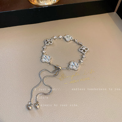 Zircon Flower Tassel Bracelet