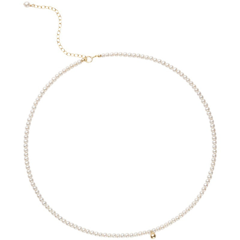 Retro Round Bead Pearl Necklace