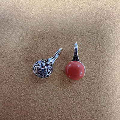 Red Agate Retro Earrings