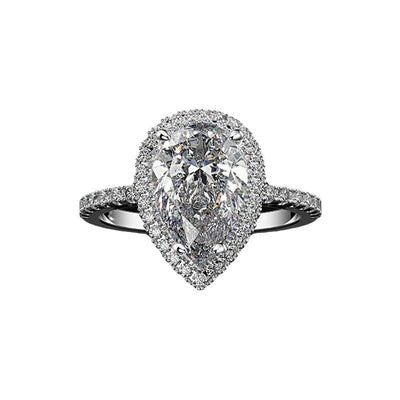 Sparkling Teardrop-Shaped Zircon Wedding Ring