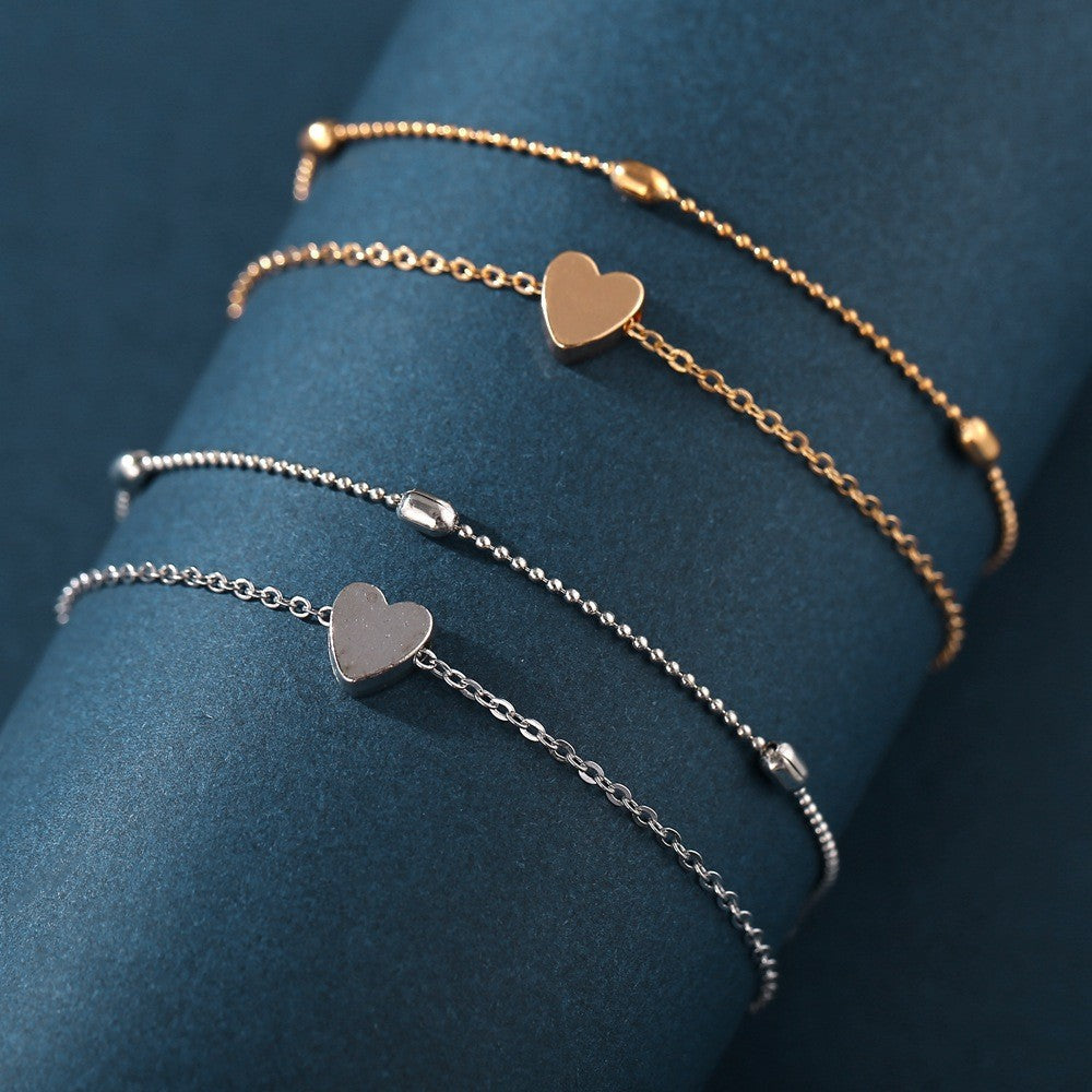Round  Love Heart Ankle Chain