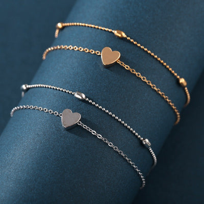 Round  Love Heart Ankle Chain