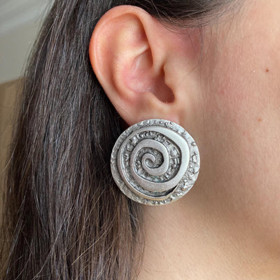 Clocsiau Spiral Gwyn Hynafol Boho Celfyddydol