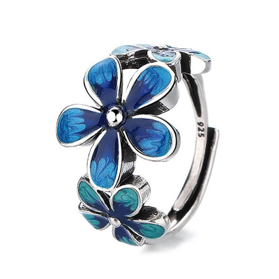 Cloisonn e Enamel Flower Rin