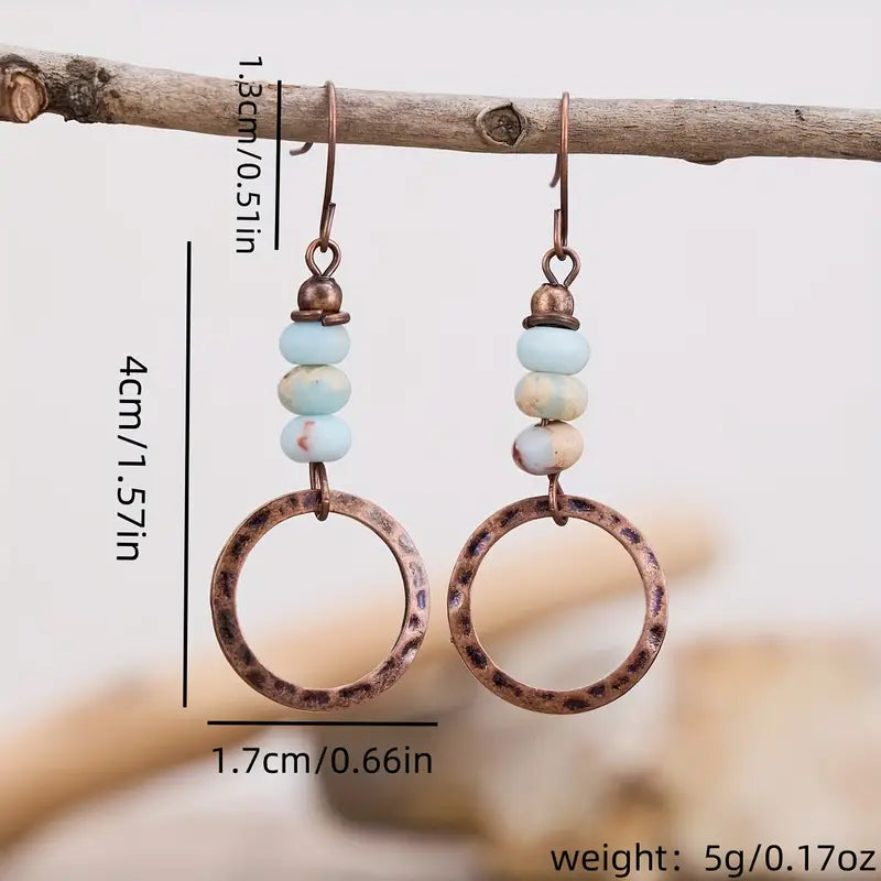 Clychau Dangos Beaded Bohemian Hoop i Fenywod