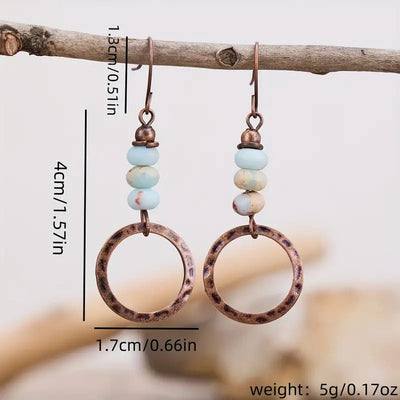 Clychau Dangos Beaded Bohemian Hoop i Fenywod