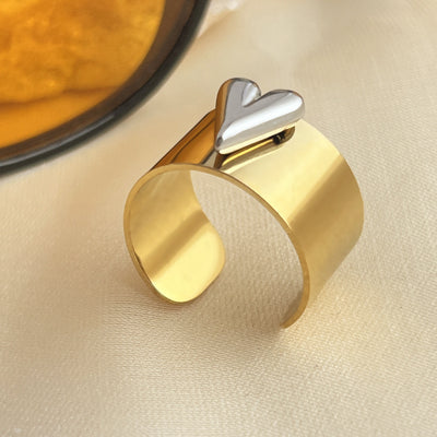 Retro Heart-shaped Open Ring