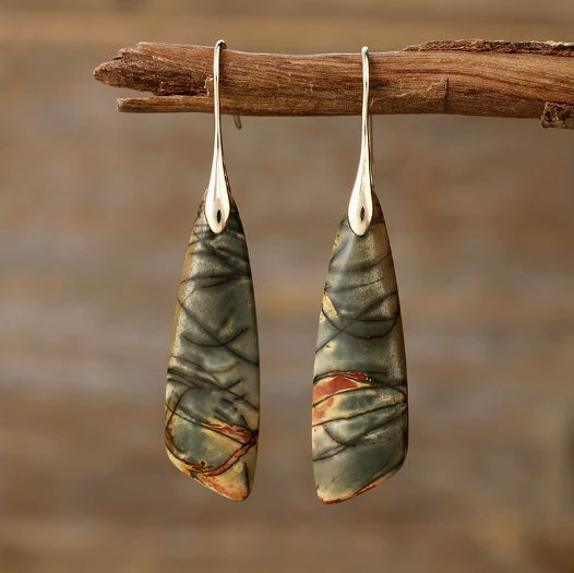 Bohemian Natural Stone Geometric Earrings