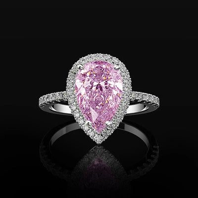 Sparkling Teardrop-Shaped Zircon Wedding Ring