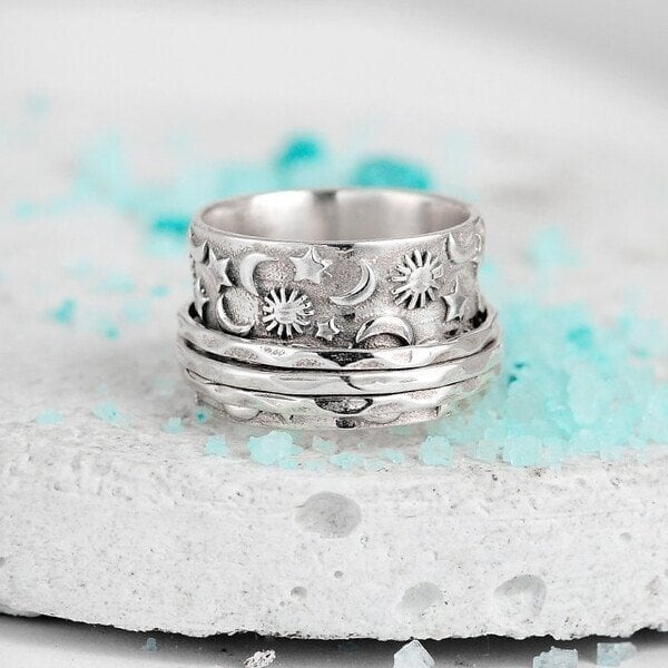 🔥Last Day 49% OFF🎁 Spinner Star Moon Sun Ring🌌