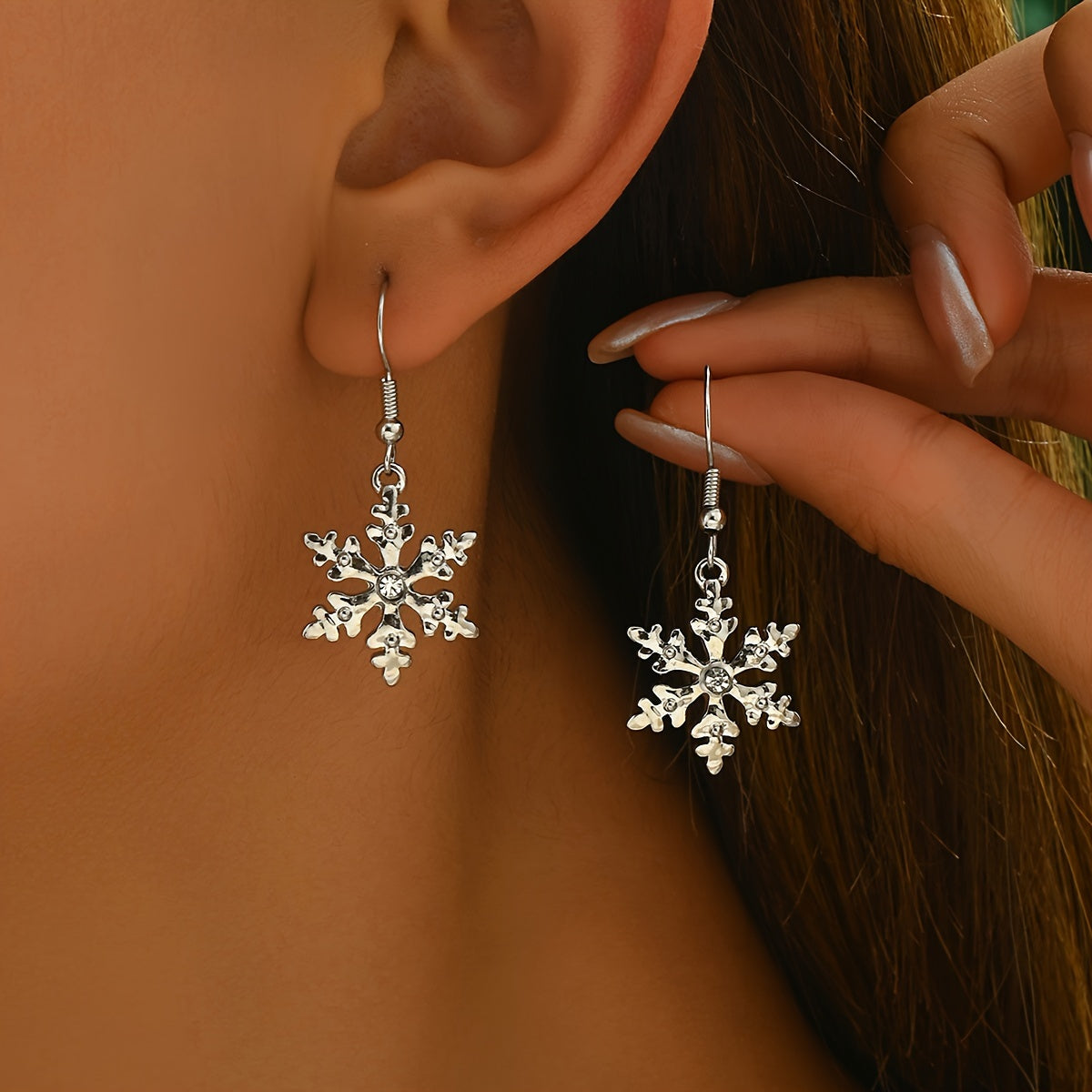 Christmas Elegant Snowflake Drop Dangle Earrings