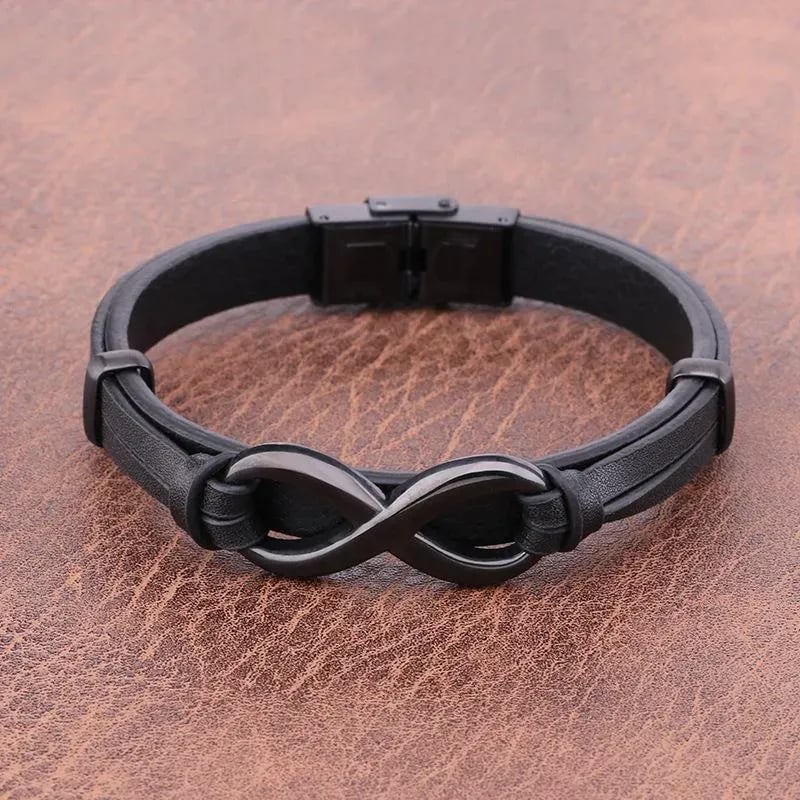 🎁 Diwrnod Olaf 70%--🔥 - Cofiwch Pwy Ydych Chi'n Frenin a Chreu’ch Coron yn Dda Infinity Leather Bracelet