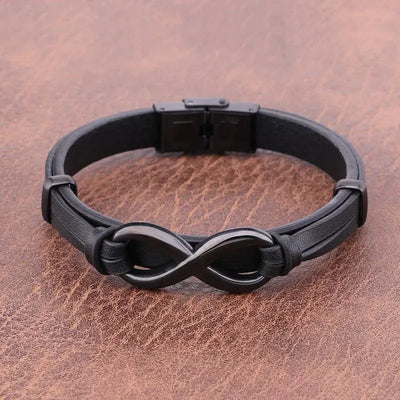 🎁 Diwrnod Olaf 70%--🔥 - Cofiwch Pwy Ydych Chi'n Frenin a Chreu’ch Coron yn Dda Infinity Leather Bracelet