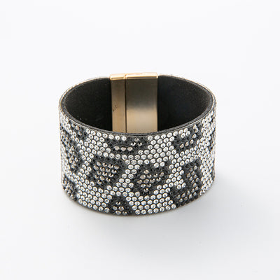 Crushed Stone Rice Bead Leather Bracelet