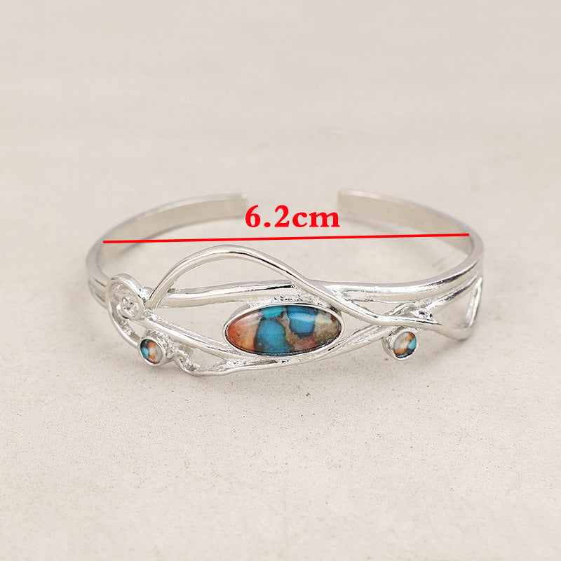 Drip Glue Alloy Open Bracelet