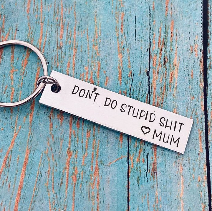 Don't Do Stupid Funny Keychain Gift Box Set for Son and Daughter