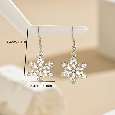 Christmas Elegant Snowflake Drop Dangle Earrings