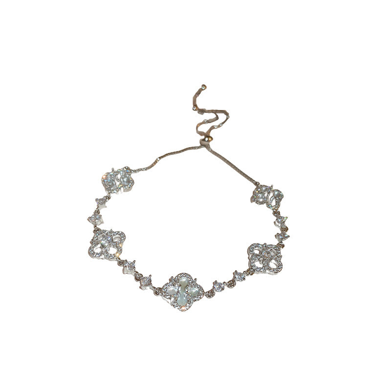 Zircon Flower Tassel Bracelet