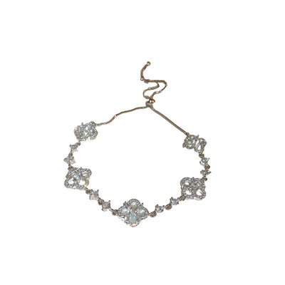 Zircon Flower Tassel Bracelet