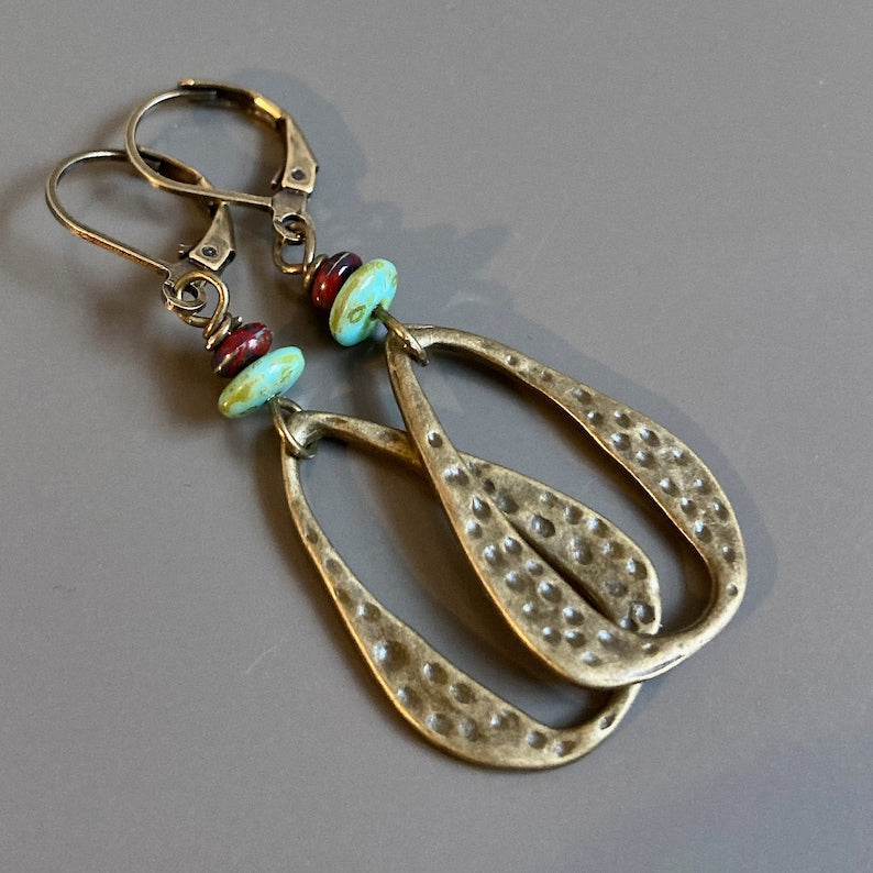 Boho Hoop Earrings -Brass Earrings