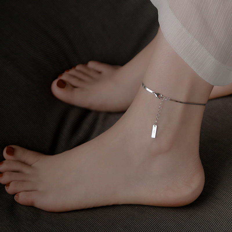 Geometric Square Brand Foot Chain