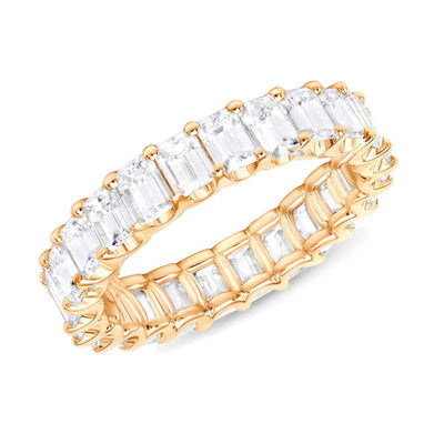Moissanite Wedding Band Emerald Cut Ring Stacking Ring