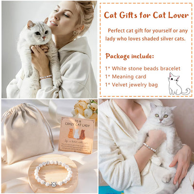 Nature Stone Bracelet Crazy Cat Lady Gifts