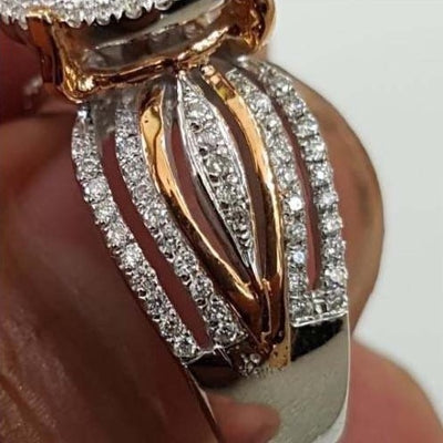 Two Tone Diamond Studded Ring
