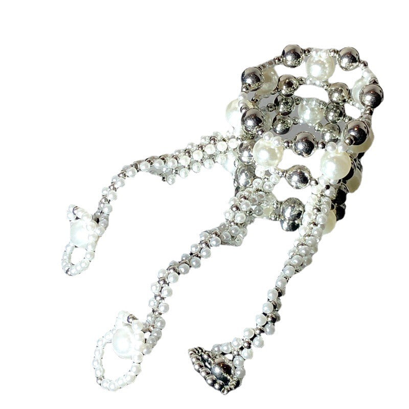 Woven Pearl Bracelet Ring Integrated