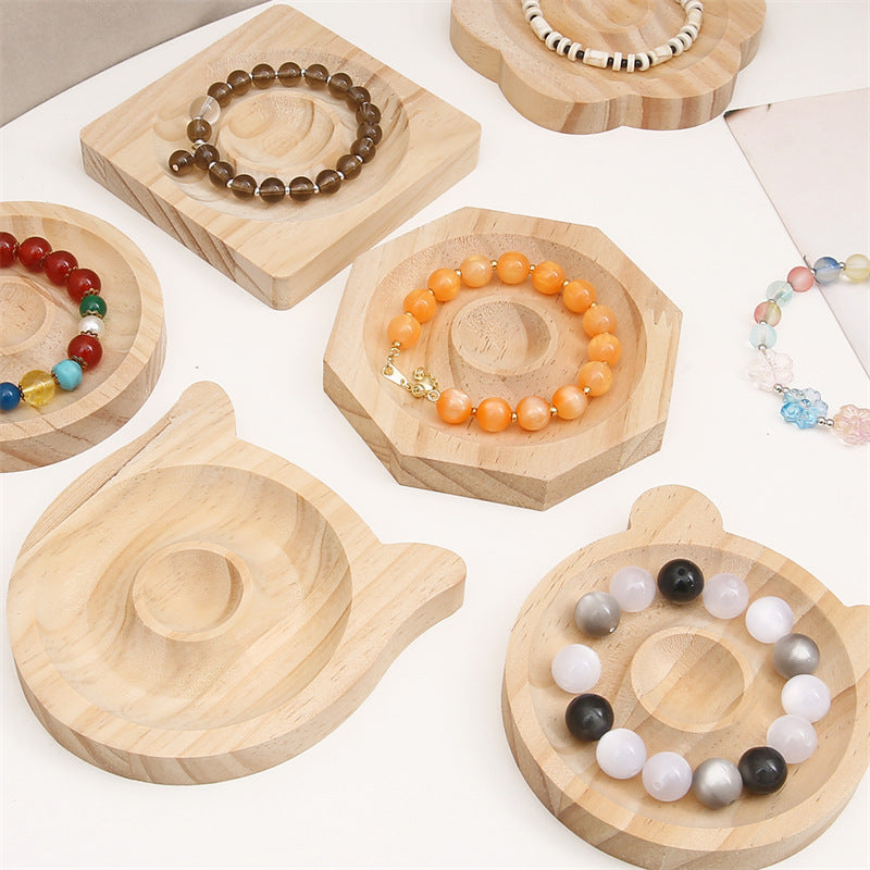 Pine Wood Color Bracelet Display Plate