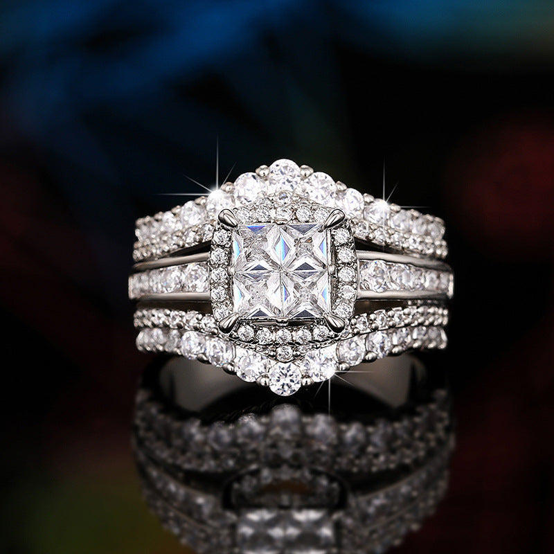 Elegant Luxury Cubic Zirconia Crown Ring