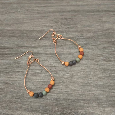 Colorful Natural Stone Droplet Shaped Earrings