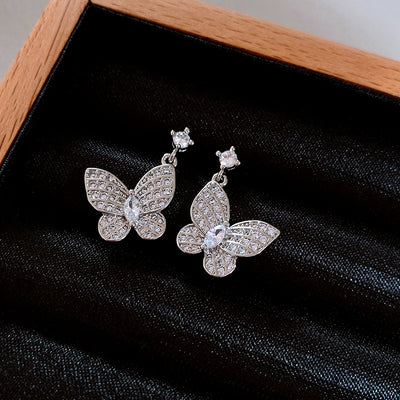 Sparkling Butterfly Zircon Water Droplet Necklace  Set