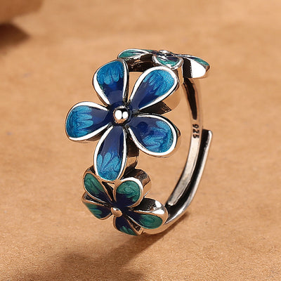 Cloisonn e Enamel Flower Rin