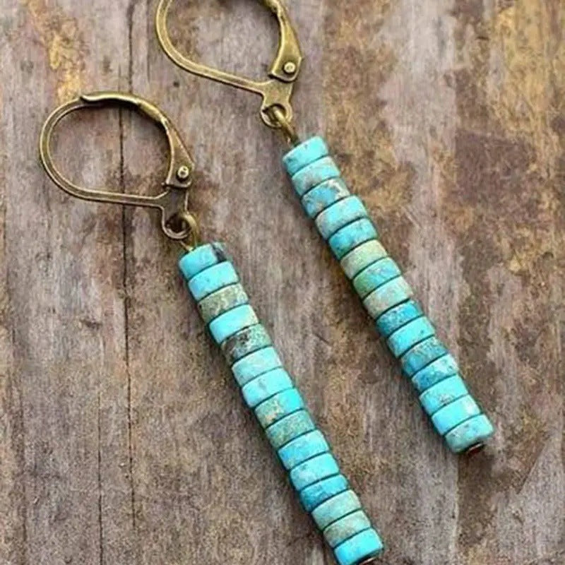 Bohemian Vintage Turquoise Spacer Earrings