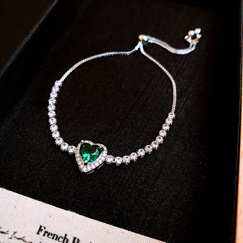 Three-dimensional Love Zircon Adjustable Bracelet