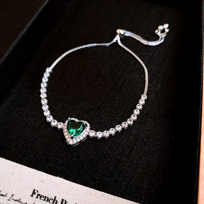 Three-dimensional Love Zircon Adjustable Bracelet
