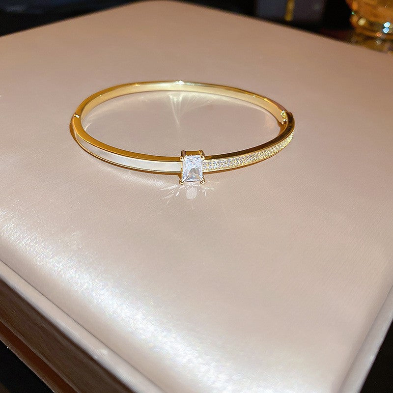 Gold  Zircon Open Bracelet