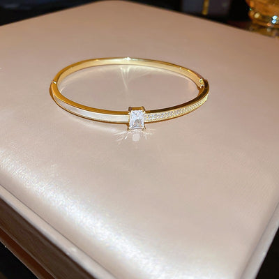 Gold  Zircon Open Bracelet