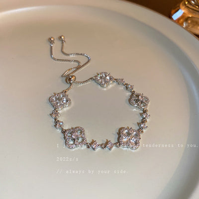 Zircon Flower Tassel Bracelet