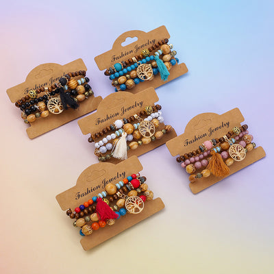 Multi-layer Wooden Bead Bead Bracelet