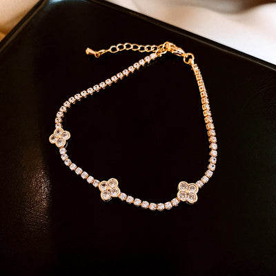 Zircon Three Flower Bracelet