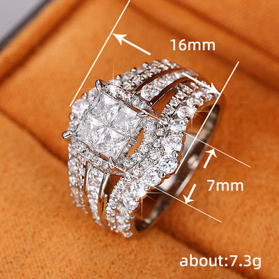 Elegant Luxury Cubic Zirconia Crown Ring