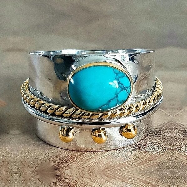 🔥Last Day 49% OFF🎁Turquoise Wide Band Ring