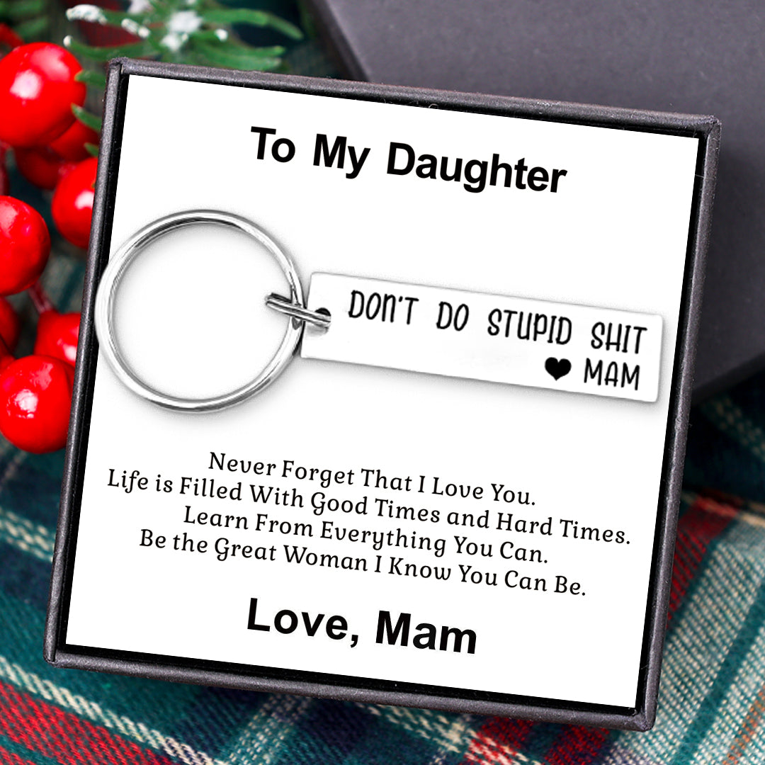Don't Do Stupid Funny Keychain Gift Box Set for Son and Daughter