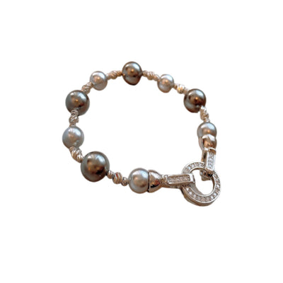Zircon Pearl Irregular Circular Bracelet