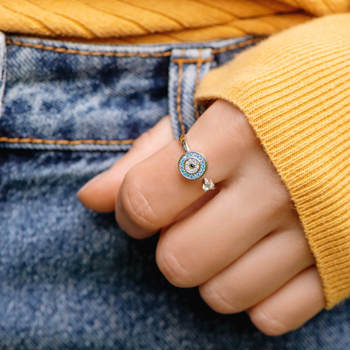 🔥2024-New Year Hot Sale 48% Off💓- Evil Eye Fidget Ring