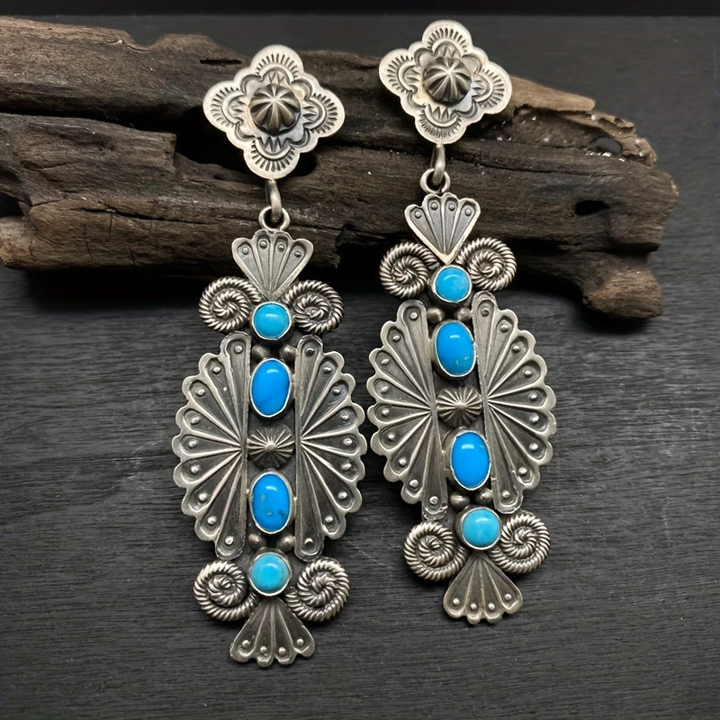 Vintage Bohemian Style Metal Carved Earrings