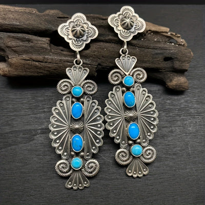 Vintage Bohemian Style Metal Carved Earrings